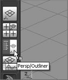 12 Chapter 1 Working in Autodesk Maya Outliner Layout Presets The Outliner can be opened as a separate panel or, like many of the panels in Maya, can be opened in a viewport.