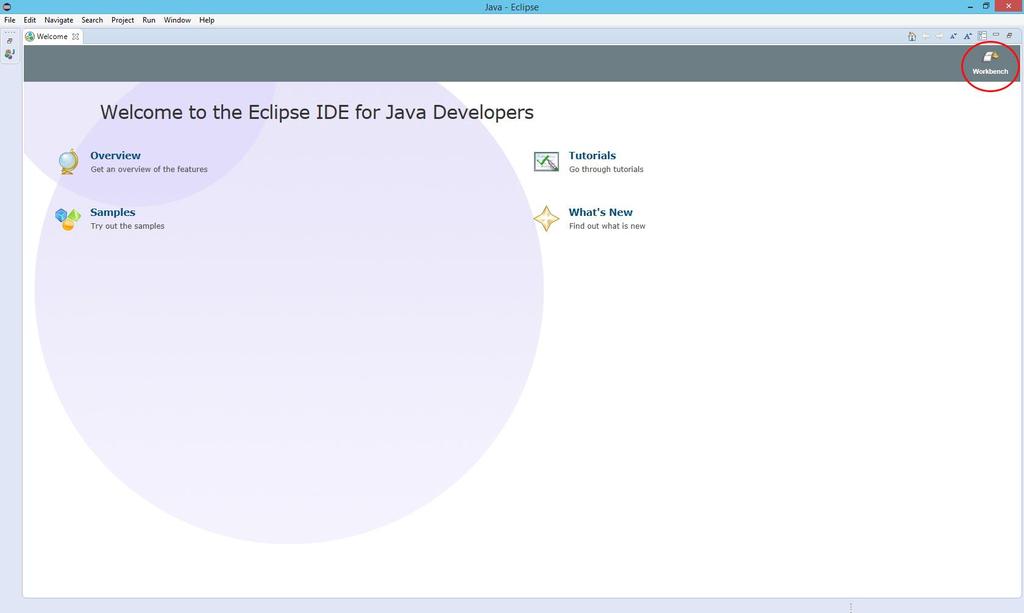 3. You will now be brought to the Eclipse IDE for Java