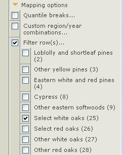 Select Filter row(s) from the Map options