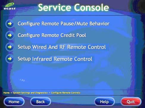 To access, from the Service Console, touch System Settings and Diagnostics > Configure Remote Controls. Fig.
