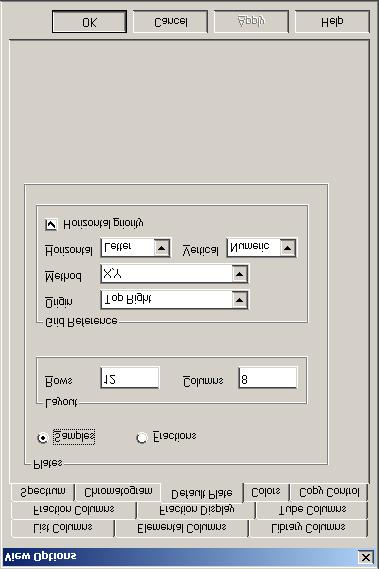 6 Figure 6-6 View Options Dialog Box, Default Plate Page Click the Samples or Fractions option button to set up the default plate for either the sample or fraction plates.
