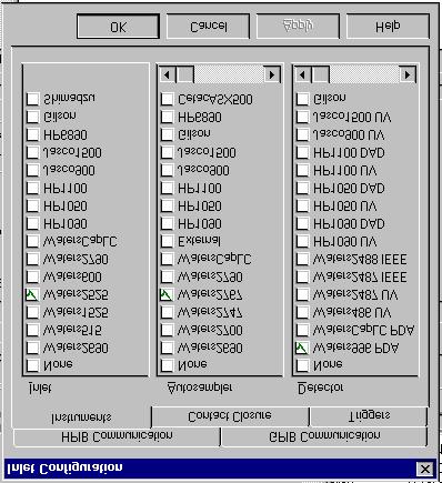 A.8 Inlet Configuration Dialog Box The Inlet Configuration dialog box (Figure A-22) contains three categories of instruments for configuration.