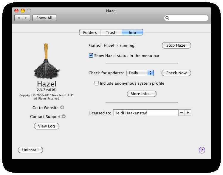 Trash. That will in many cases leave files left behind on your Mac. What Hazel does in App Sweep, is removing these left over files.