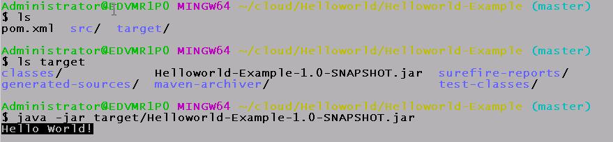 28) Execute the java -jar target/helloworld-example-1.0-snapshot.