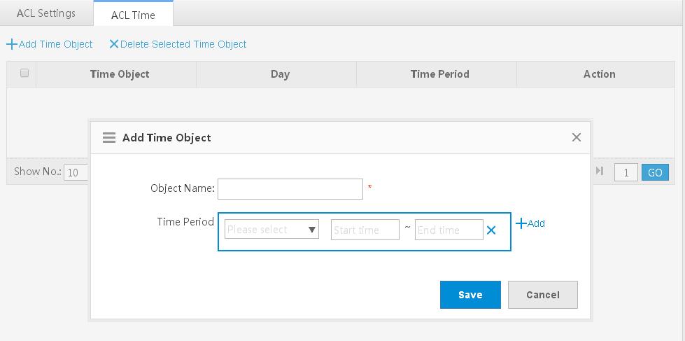 Adding a time object Click Add Time Object, set the configuration