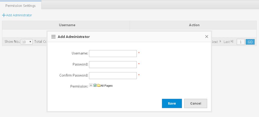 Permission A system may have multiple users of different levels that correspond to different permissions. You can set or view permissions through the Permission Settings page.