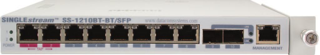 You Can t Monitor What You Can t See SINGLEstream Link Aggregation Tap (BT) with 8 Monitoring Ports (6-BT and -SFP) SS-0BT-BT/SFP Full-Duplex Visibility for Single Interface Monitoring Solutions Full