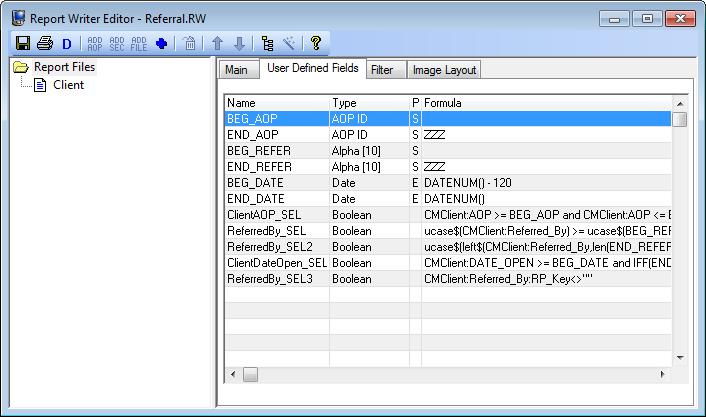 Note: Default beginning and ending values will be included on the System tab of the Select Field window for the first sort order of the specified index.