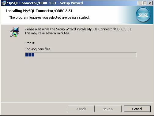 Figure 39: Installing MySQL Connector/ODBC 3.51 f.