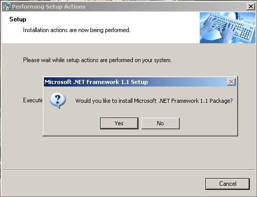 As the server is using Window XP Professional, the Microsoft.Net Framework 1.
