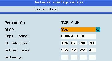 6. Configure the network as required in the following window: You can configure the DHCP with this key.