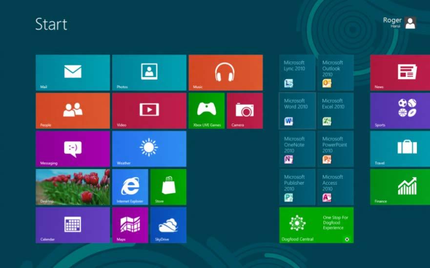 The Start Screen The Start screen replaces the Start button in earlier versions of Windows and is the starting point for everything you do in Windows 8.