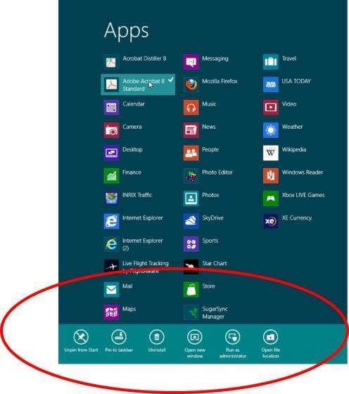 usually use/access to the Start which makes it easy for me to just go back to the main Windows 8 style menu to launch my apps!
