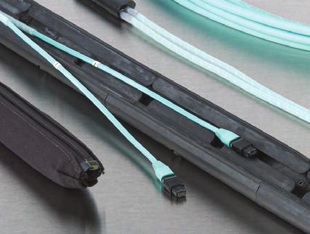 Features / Benefits For 12- and 24-fiber trunks, MIC 250, a round, plenum rated distribution cable with a small outside diameter is used, allowing more room for trunk cables and easier routing in