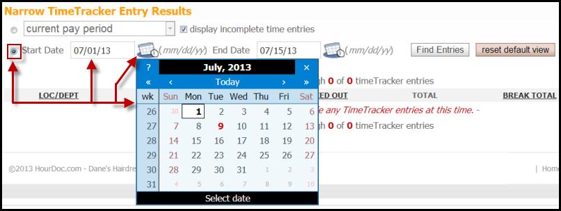If you wish to see all completed entries you will need to uncheck the 'display incomplete time entries' check box.