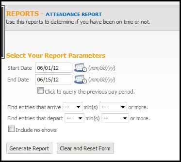 Attendance Report: This report shows when you have clocked in late or early, and clocked out