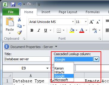 Cascaded Lookup 5.0 User Guide Page 30 5. Manage Column Data with Microsoft Office Applications By default, SharePoint can only manage column data in Microsoft Office applications. Cascaded Lookup 4.