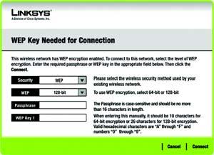 A If wireless security has been enabled on this network, you will see a wireless security screen.