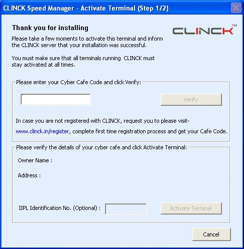 3 Setup Once the CLINCK Speed Manager is installed, a 2 step setup wizard helps you quickly activate the terminal and configure important settings.