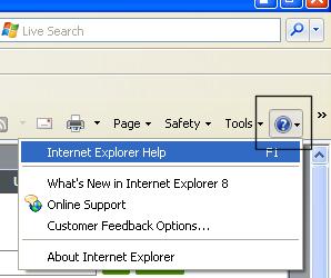 Internet Explorer 8 Basics Page 15 Displaying help information Click on the Help