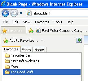 Internet Explorer 8 Basics Page 42 Adding a web page to a particular Favorites folder First we need to display a web page of interest.