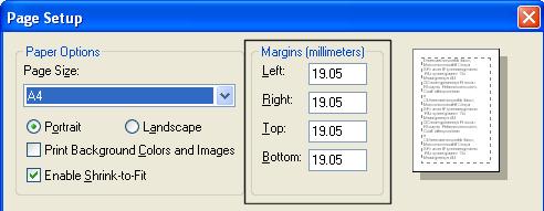 Internet Explorer 8 Basics Page 68 Changing your web page margins Click on the File drop down menu and select the Page