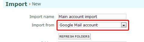 Non-Gmail Users Provide a name for the import Enter server from which to Import, this