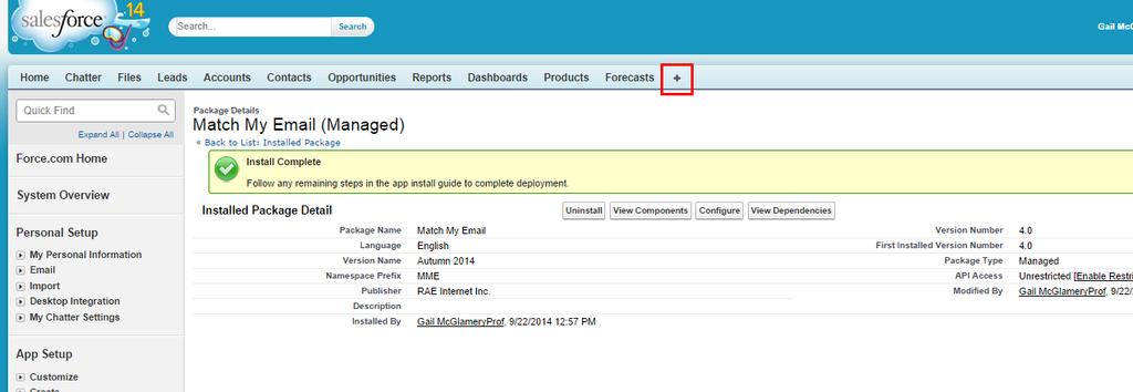 2. Add Web Tabs in Salesforce for Email Messages and MME Adding these Web Tabs allows quick access to the MME User Interface and