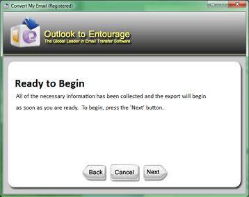 Step 6 When Outlook to Entourage completes it will tell you that it was