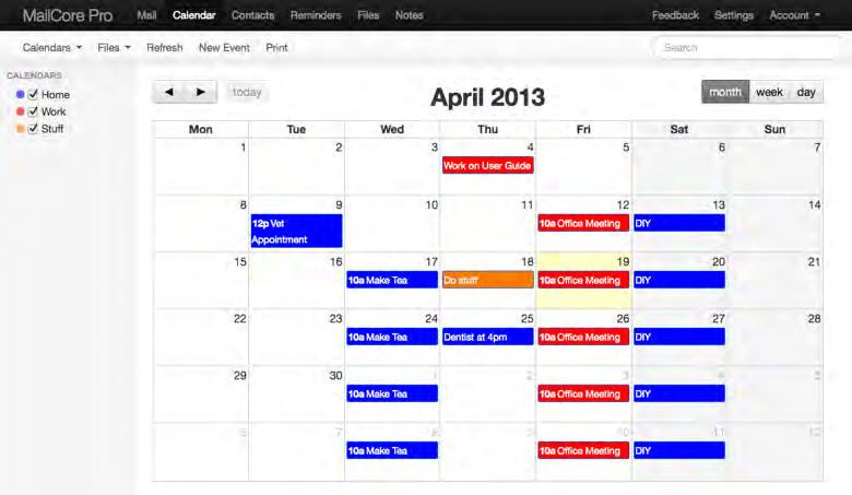 Setting up Calendars Calendar view Add New Event: Select Calendar