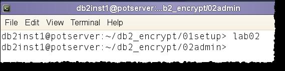 Lab 2 - DB2 Native Encryption administration 2.1 - Generate a new master key and master key label 1.