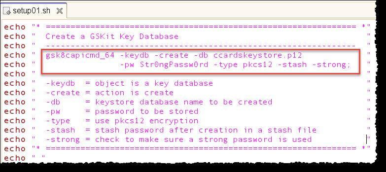 1.3 - Create a keystore (also known as a key database) DB2 uses a storage object for PKCS#12-compliant encryption keys called a keystore (or key database).