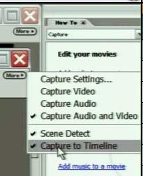 Before you begin capturing video, you will need to make a few adjustments to the video capture settings. Click on the More button.