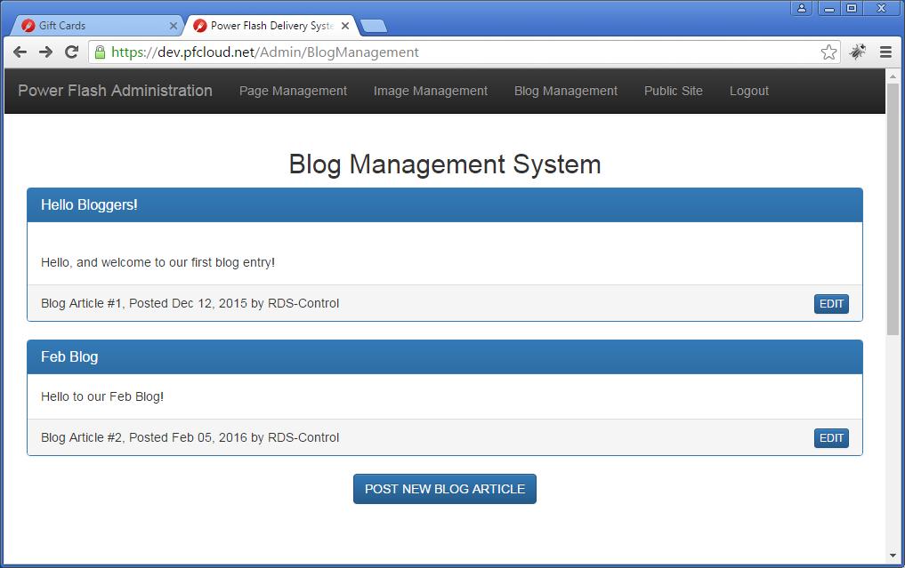 Website Feature: Blog Management Maintain your own blogs right inside Power Flash.