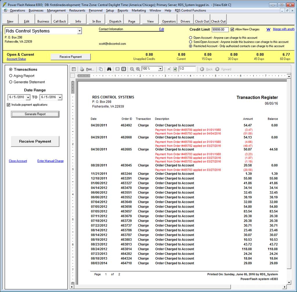 View/Edit Corporate Account Screen. This screen allows you to setup, edit, and view individual corporate accounts.