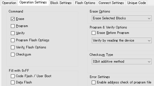 2. Descriptions of Functions 2.3.2 [Operation Setting] Tabbed Page Settings for the flash operation can be changed on the [Operation Setting] tabbed page.