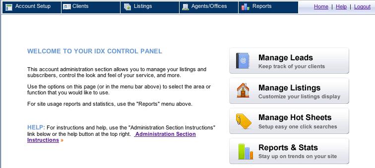 The Control Panel you use may not contain all of the tools and links shown below and may use different images. All of the Control Panel tools can be accessed from the Home Page.