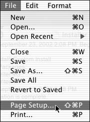 Select File: Page Setup (fig. 2.20). The Page Setup Window appears (fig. 2.21).
