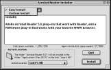 2.48). The Acrobat Reader window appears (fig. 2.49). Fig. 2.49 Acrobat Reader Window Fig. 2.50 Acrobat Reader Installer Window 3. Click Continue (fig. 2.49). The Acrobat Reader Installer window appears (fig.