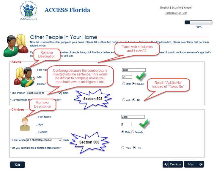 Eligibility form 2 - other people aieotherpeople Pages seem to double speak their titles when first entering the page.