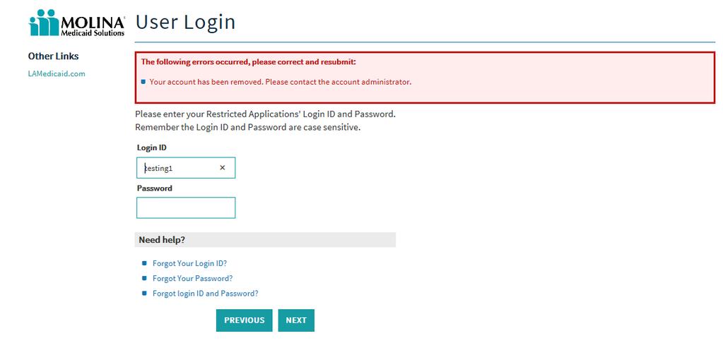 Users will now receive the following screen when attempting to log in notifying them that their
