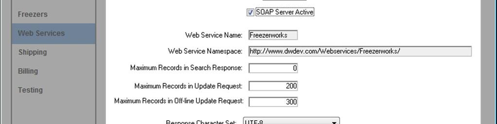 Freezerworks Activate the SOAP API On the SOAP Server tab you will turn on the SOAP API and configure limits for SOAP requests.