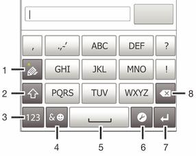 To change the Gesture input settings 1 When you enter text using the on-screen keyboard, tap. If you have selected more than one writing language, touch and hold. 2 Tap Text input settings.