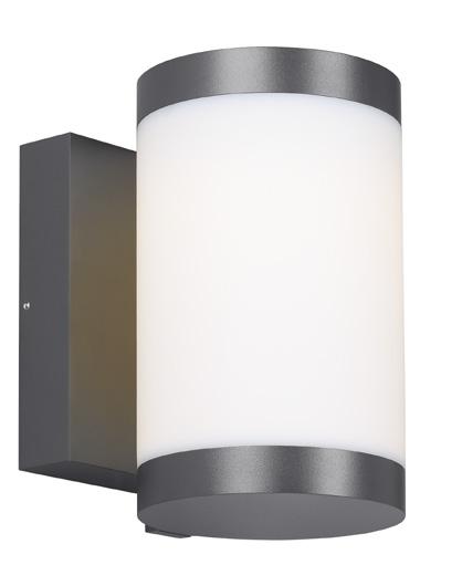 GAGE 8 WALL SCONCE Classically elegant with contemporary cylindrical design, the Gage wall sconce creates a wide dispersion of soft LED up and down light to create both accent and ambient outdoor