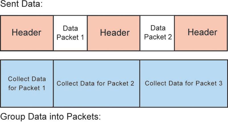 Transmit Mode (cont.) Data Validity section for more information). The first data packet contains all bytes that accumulated in the data buffer while the header was being sent.