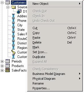 Reorder columns Add or delete tables and columns Add or delete sources Cut, copy, and paste objects Cut, copy,