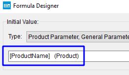 11. Select the output of [ProductName] (Name of product) and click ОК.