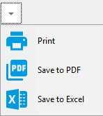 Press the Print button to print labels, the Preview button the Print Settings button to preview the labels before printing, and to open the print settings