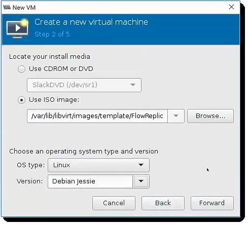 2b. Installing a Virtual Appliance on a KVM Host 7. Under Choose an operating system type and version, select Linux from the OS type dropdown list. 8.