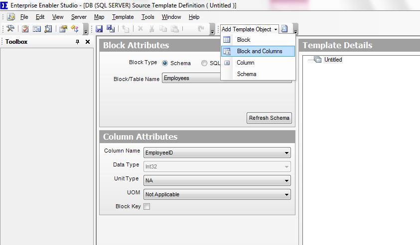 5.1.1 Schema Using the schema option, the plate will provide a drop-down list of all the tables in the schema inside the Block Attributes section.
